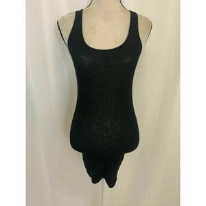 Parker Blue Womens Solid Black Scoop Neck Fitted Jersey Tank Top Xs Small